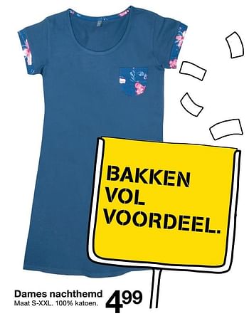 Promoties Dames nachthemd - Huismerk - Zeeman  - Geldig van 20/04/2019 tot 02/05/2019 bij Zeeman