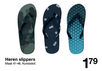 Promotions Heren slippers - Produit maison - Zeeman  - Valide de 20/04/2019 à 02/05/2019 chez Zeeman