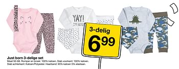 Promoties Just born 3-delige set - Huismerk - Zeeman  - Geldig van 20/04/2019 tot 02/05/2019 bij Zeeman