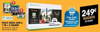 Promotions Microsoft pack xbox one s 1 tb + 3 games - Microsoft - Valide de 25/04/2019 à 15/05/2019 chez Electro Depot