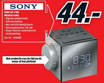 Enzovoorts Spanje Snoep Sony Sony icf-c1pj wekkerradio - Promotie bij Media Markt