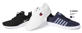 Promoties Sneakers - K-swiss - Geldig van 19/04/2019 tot 26/05/2019 bij Bent
