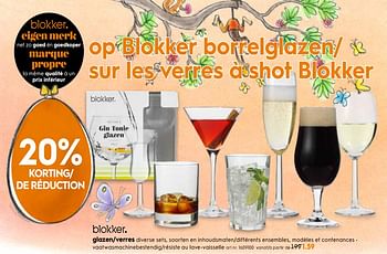 Promoties Glazen-verres - Huismerk - Blokker - Geldig van 17/04/2019 tot 30/04/2019 bij Blokker