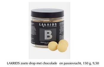 Promoties Lakrids zoete drop met chocolade en passievrucht - Lakrids - Geldig van 12/04/2019 tot 30/04/2019 bij De Bijenkorf