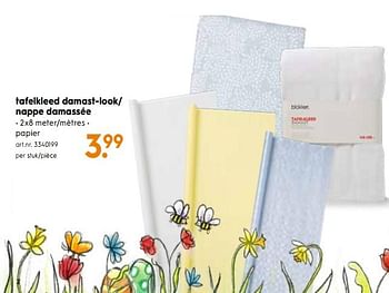 Promoties Tafelkleed damast-look- nappe damassée - Huismerk - Blokker - Geldig van 17/04/2019 tot 30/04/2019 bij Blokker