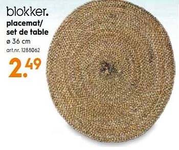 Promoties Placemat- set de table - Huismerk - Blokker - Geldig van 17/04/2019 tot 30/04/2019 bij Blokker