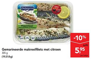 Promoties Gemarineerde makreelfilets met citroen - Delpierre - Geldig van 24/04/2019 tot 07/05/2019 bij Makro
