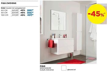 Promotions Figo zwevend enkel meubel met spiegelpaneel - Linie - Valide de 28/04/2019 à 25/05/2019 chez X2O