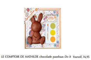 Promoties Chocolade paashaas do it yourself - Le Comptoir de Mathilde - Geldig van 13/03/2019 tot 30/06/2019 bij De Bijenkorf
