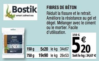 Promotions Fibres de béton - Bostik - Valide de 01/04/2019 à 31/12/2019 chez Brico Depot