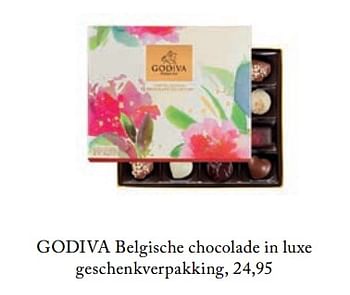 Promoties Belgische chocolade in luxe geschenkverpakking - Godiva - Geldig van 26/02/2019 tot 01/07/2019 bij De Bijenkorf