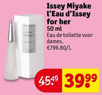 Promotions Issey miyake l`eau d`issey for her edt - Issey Miyake - Valide de 23/04/2019 à 28/04/2019 chez Kruidvat