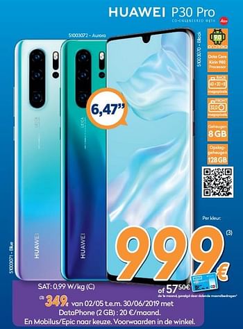 Promoties Huawei p30 pro - Huawei - Geldig van 25/04/2019 tot 26/05/2019 bij Krefel