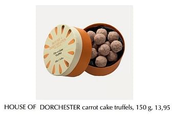Promoties Carrot cake truffels - House of Dorchester - Geldig van 12/04/2019 tot 30/04/2019 bij De Bijenkorf
