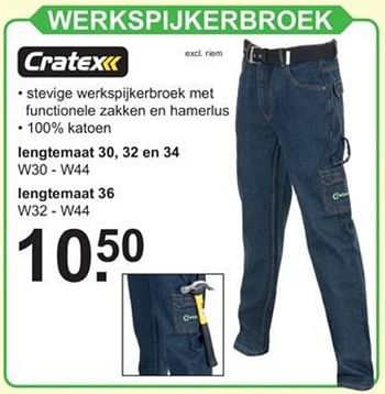 Promoties Werkspijkerbroek - Cratex - Geldig van 22/04/2019 tot 11/05/2019 bij Van Cranenbroek