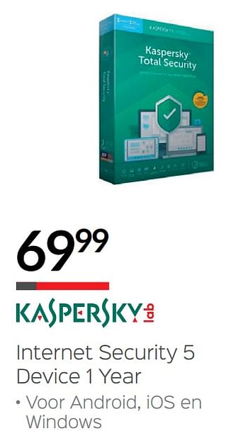 Promotions Internet security 5 device 1 year - Kaspersky - Valide de 15/04/2019 à 15/05/2019 chez Selexion
