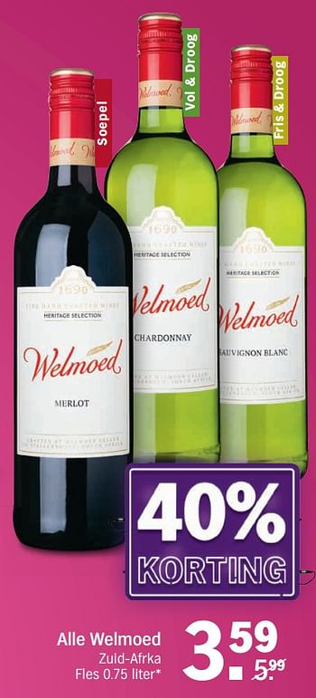 Promoties Welmoed zuid-afrka - Witte wijnen - Geldig van 23/04/2019 tot 28/04/2019 bij Albert Heijn