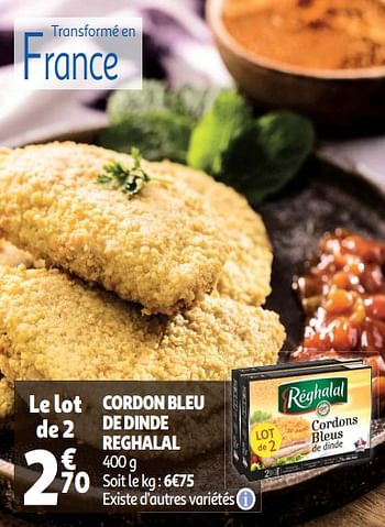 Réghalal Cordon bleu de dinde reghalal - Promotie bij Auchan