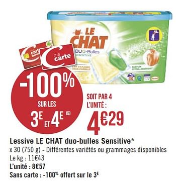 Promotion Geant Casino Lessive Le Chat Duo Bulles Sensitive Le Chat Menage Valide Jusqua 4 Promobutler