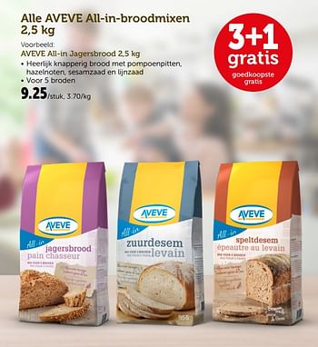 Promotions Alle aveve all-in-broodmixen - Produit maison - Aveve - Valide de 08/05/2019 à 19/05/2019 chez Aveve