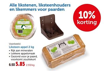 Promoties Alle likstenen, liksteenhouders en likemmers voor paarden liksteen appel - Huismerk - Aveve - Geldig van 08/05/2019 tot 19/05/2019 bij Aveve