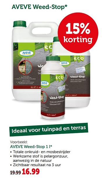 Promoties Aveve weed-stop - Huismerk - Aveve - Geldig van 08/05/2019 tot 19/05/2019 bij Aveve