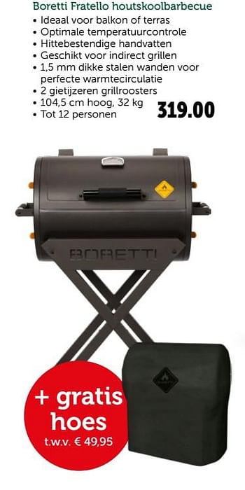 Promoties Boretti fratello houtskoolbarbecue - Boretti - Geldig van 08/05/2019 tot 19/05/2019 bij Aveve
