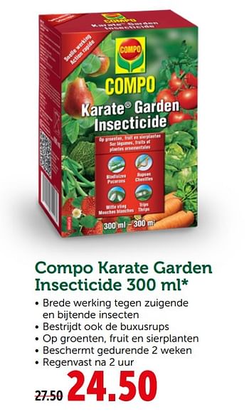 Promotions Compo karate garden insecticide - Compo - Valide de 08/05/2019 à 19/05/2019 chez Aveve