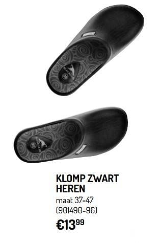Promoties Klomp zwart heren - Huismerk - Oh'Green - Geldig van 24/04/2019 tot 05/05/2019 bij Oh'Green
