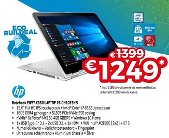 Promotions Hp notebook envy x360 laptop 15-cn1025nb - HP - Valide de 23/04/2019 à 31/05/2019 chez Exellent