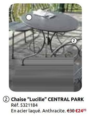 Promotions Chaise lucille central park - Central Park - Valide de 02/05/2019 à 13/05/2019 chez Brico