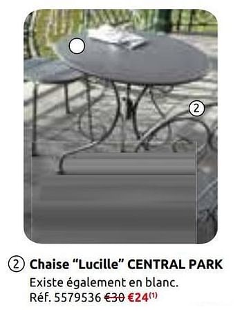 Promotions Chaise lucille central park - Central Park - Valide de 02/05/2019 à 13/05/2019 chez Brico