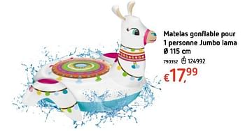 Promotions Matelas gonflable pour 1 personne jumbo lama - Produit maison - Dreamland - Valide de 30/04/2019 à 05/06/2019 chez Dreamland