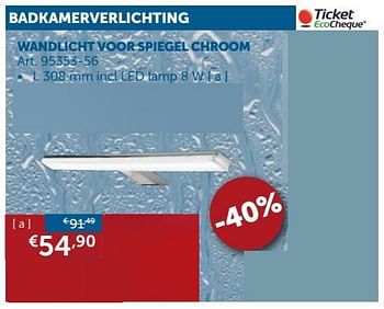 Promotions Badkamerverlichting wandlicht voor spiegel chroom - Produit maison - Zelfbouwmarkt - Valide de 30/04/2019 à 27/05/2019 chez Zelfbouwmarkt