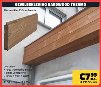 Promotions Gevelbekleding hardwood thermo - Produit maison - Bouwcenter Frans Vlaeminck - Valide de 01/05/2019 à 31/05/2019 chez Bouwcenter Frans Vlaeminck