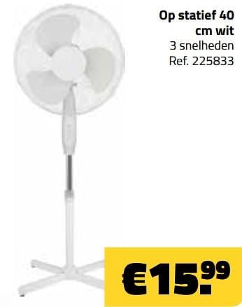 Promoties Ventilatoren op statief 40 cm wit - Huismerk - Bouwcenter Frans Vlaeminck - Geldig van 01/05/2019 tot 31/05/2019 bij Bouwcenter Frans Vlaeminck
