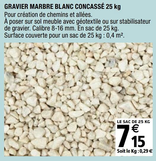 Produit Maison Brico Depot Gravier marbre blanc concass En