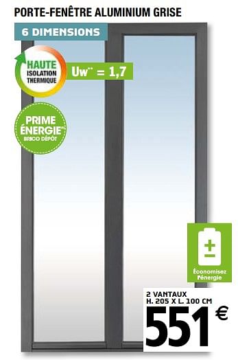 Porte Fenetre Brico Depot
 - Promotion Brico Depot Porte Fenetre Aluminium Grise Produit Maison Brico Depot Construction Renovation Valide Jusqua 4 Promobutler