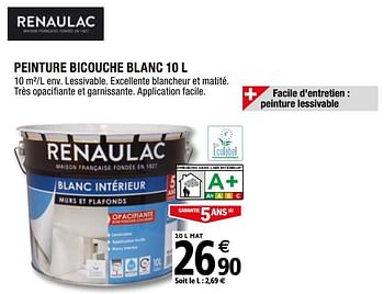 Promoties Peinture bicouche blanc - Renaulac - Geldig van 01/04/2019 tot 31/12/2019 bij Brico Depot