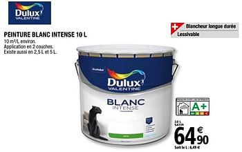 Promotions Peinture blanc intense - Dulux - Valide de 01/04/2019 à 31/12/2019 chez Brico Depot