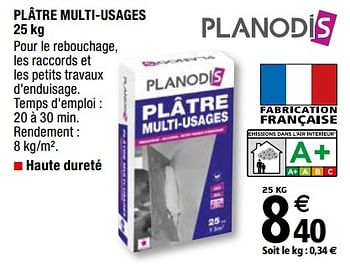 Promoties Plâtre multi-usages - Planodis - Geldig van 01/04/2019 tot 31/12/2019 bij Brico Depot