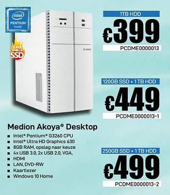 Promoties Medion akoya desktop - Medion - Geldig van 08/04/2019 tot 07/05/2019 bij Compudeals