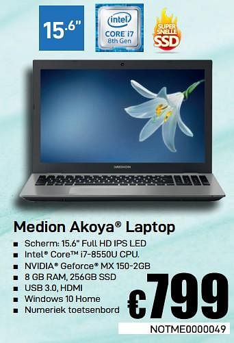 Promoties Medion akoya laptop - Medion - Geldig van 08/04/2019 tot 07/05/2019 bij Compudeals