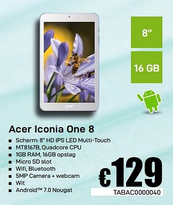 Promotions Acer iconia one 8 - Acer - Valide de 08/04/2019 à 07/05/2019 chez Compudeals