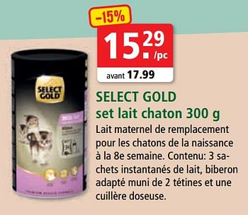 Promotion Maxi Zoo Select Gold Set Lait Chaton Select Gold Animaux Et Accessoires Valide Jusqua 4 Promobutler