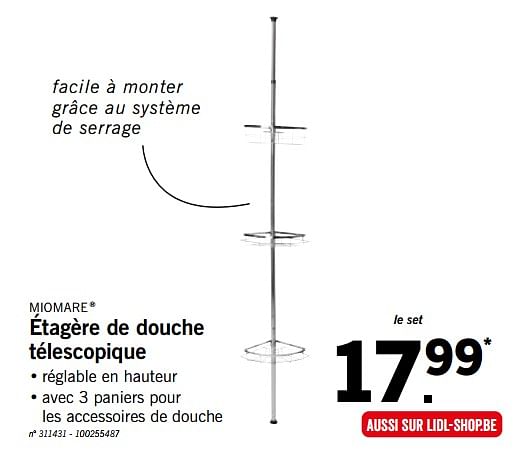 Miomare tag re de douche t lescopique En promotion chez Lidl