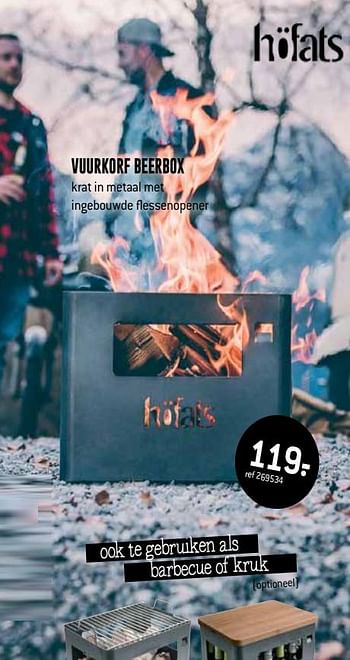 Promoties Vuurkorf beerbox - Huismerk - Free Time - Geldig van 30/04/2019 tot 19/05/2019 bij Freetime