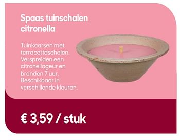 Promoties Tuinschalen citronella - Spaas - Geldig van 30/04/2019 tot 02/07/2019 bij Ava