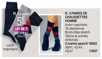Promotions Paires de chaussettes homme - Produit Maison - Damart - Valide de 01/05/2019 à 31/05/2019 chez Damart