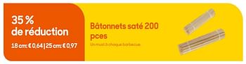 Promoties Bâtonnets saté 200 pces - Huismerk - Ava - Geldig van 30/04/2019 tot 02/07/2019 bij Ava